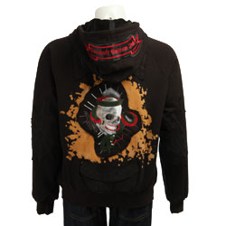 Dussault Mens Zip up Skull Hoodie  