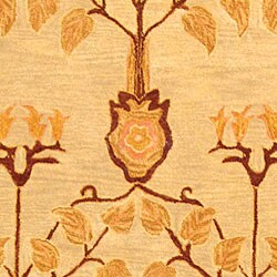   Ancestral Tree Ivory/ Gold Wool Rug (8 x 10)  