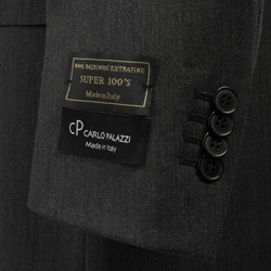 Men/'s Carlo Palazzi Gray 3 Button Super 100s Wool Pleated Suit Made In Italy