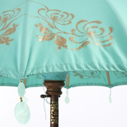 Turquoise Chrysanthemum Patio Umbrella (Indonesia)  