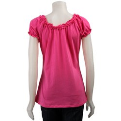 RXB Women's Ruffle Neck T-shirt - 11957704 - Overstock.com Shopping ...