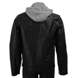 Guess Men's Faux Leather Hooded Jacket - 11993037 - Overstock.com ...