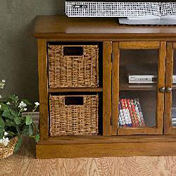 Entertainment Center with Storage Baskets  