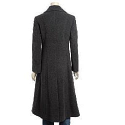 DKNY Womens Petite Long Wool Coat