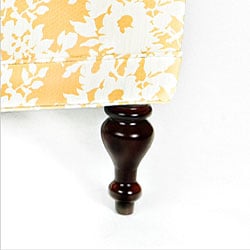 angeloHOME Cocktail Ottoman Yellow and White Floral  