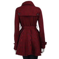 BB Dakota Womens Houndstooth Skirted Coat  