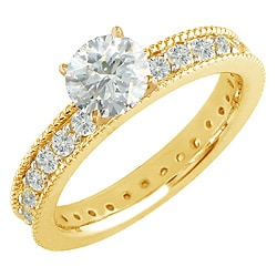 14k Yellow Gold 3ct TDW Diamond Eternity Engagement Ring (H, I1 