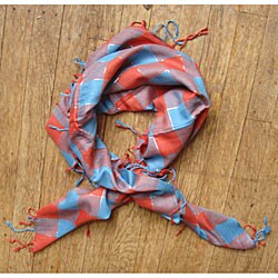 Handmade Crisanta Fire Gingham Fair Trade Scarf (India) - Thumbnail 1