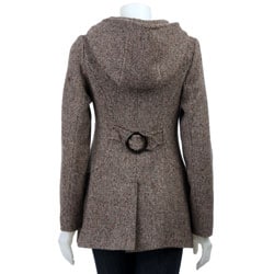 JLo Womens Hooded Wool Peacoat