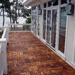 Le click Teak Interlocking Deck Tiles, Set of 10 Floortiles to cover 