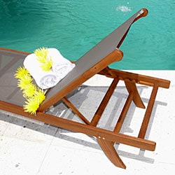 Lounge Teak and Mesh Sun Chaise Chair