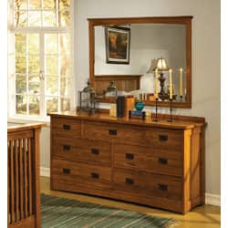 Mission Solid Oak Dresser And Mirror Set 4405202 Mission Solid Oak Dresser And
