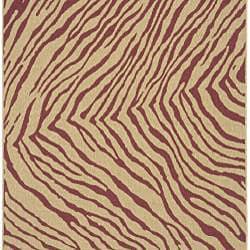 Red Zebra print Rug (76 x 106)