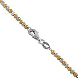 14k Pink and White Gold Graduated Bead Necklace