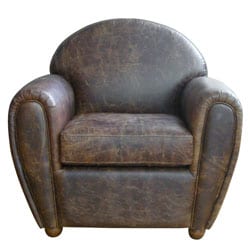 preview thumbnail 2 of 0, Classic Cigar-style Vintage Leather Club Chair