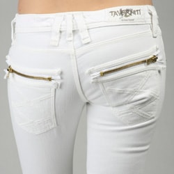 white zipper jeans