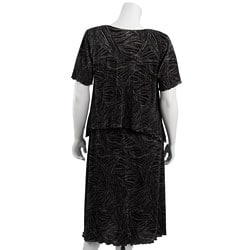 Connected Apparel Womens Plus Size Bodre Popover Dress   