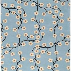preview thumbnail 2 of 1, Hand-tufted Oslo Blue New Zealand Wool Rug (8' x 11')