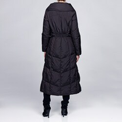 women's full length down coat with hood