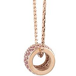Beverly Hills Charm 14k Rose Gold Pink Sapphire Barrel Necklace