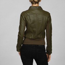 michael kors leather bomber jacket