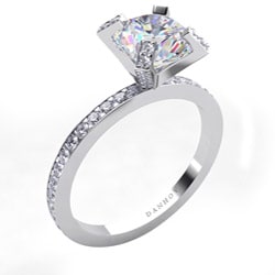 Danhov 18k Gold Cubic Zirconia and 1/2ct TDW Diamond Engagement Ring 