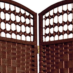 Wood and Woven Fiber 5 panel 5.5 foot Room Divider (China)