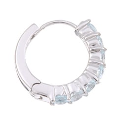 Sterling Silver Blue Topaz Hoop Earrings  