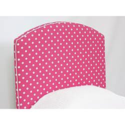 Nola Hot Pink and White Polka Dot Upholstered Twin Headboard 