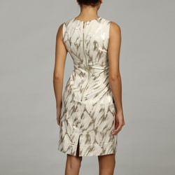 Eliza J Womens Brocade Jewel Neckline Inset Waist Dress   
