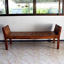 Shop Hand Carved Teak Wood Inlay Bench Thailand Free Shipping