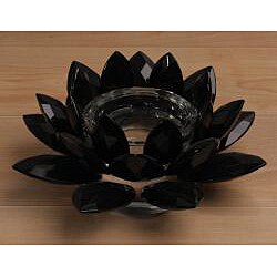 Black Crystal Lotus Candle Holder - 13069872 - Overstock.com Shopping ...