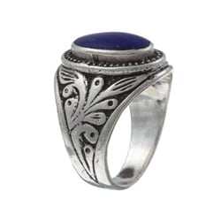 Raw Sterling Silver Lapis Ring (Pakistan)  