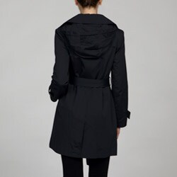 michael kors black trench coat with hood