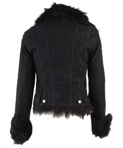 Ferre Faux Fur Lined Denim Jacket  