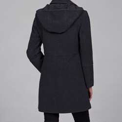 womens black wool coat with hood