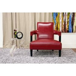 Kenorah Red Leather Modern Club Chair