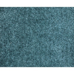 Hand woven Blue Shag Polyester Rug (5 x 76)  