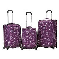 Rockland Deluxe Pearl 3 piece Spinner Luggage Set