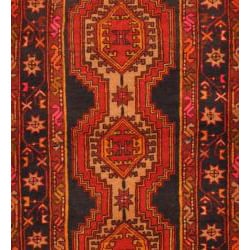 Persian Hand knotted Navy/ Red Hamadan Wool Rug (4' x 13'4) Runner Rugs