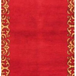 Persian Hand knotted Magenta/ Beige Mashad Wool Rug (210 x 158