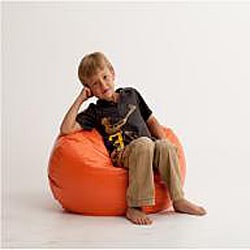 BeanSack Orange Vinyl Bean Bag Chair - Overstock - 6271374