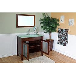 Walnut 39.4 inch Birch Wood Single Bathroom Vanity and Sink