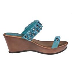 Shop Refresh by Beston Women's 'Summer-01' Turquoise Wedge Sandals ...