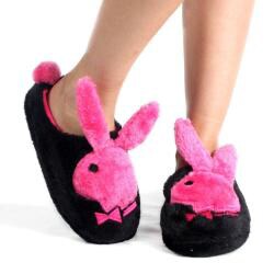 black bunny slippers