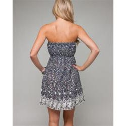 24/7 Frenzy Juniors Ruched Embroidered Hem Dress