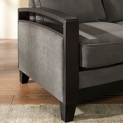 New Haven Charcoal Wood Arm Sofa