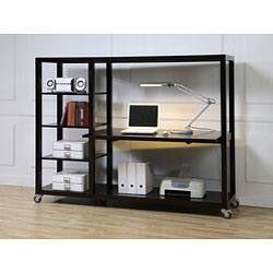 Shop Castor Espresso Workstation Desk Media Center Free