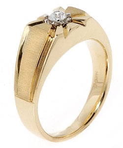 14 kt. Yellow Gold Mens Diamond Starburst Ring (.25 TW)
