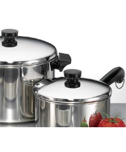Revere 7-Piece 18/10 Stainless Steel Tri-Ply Bottom Cookware Set